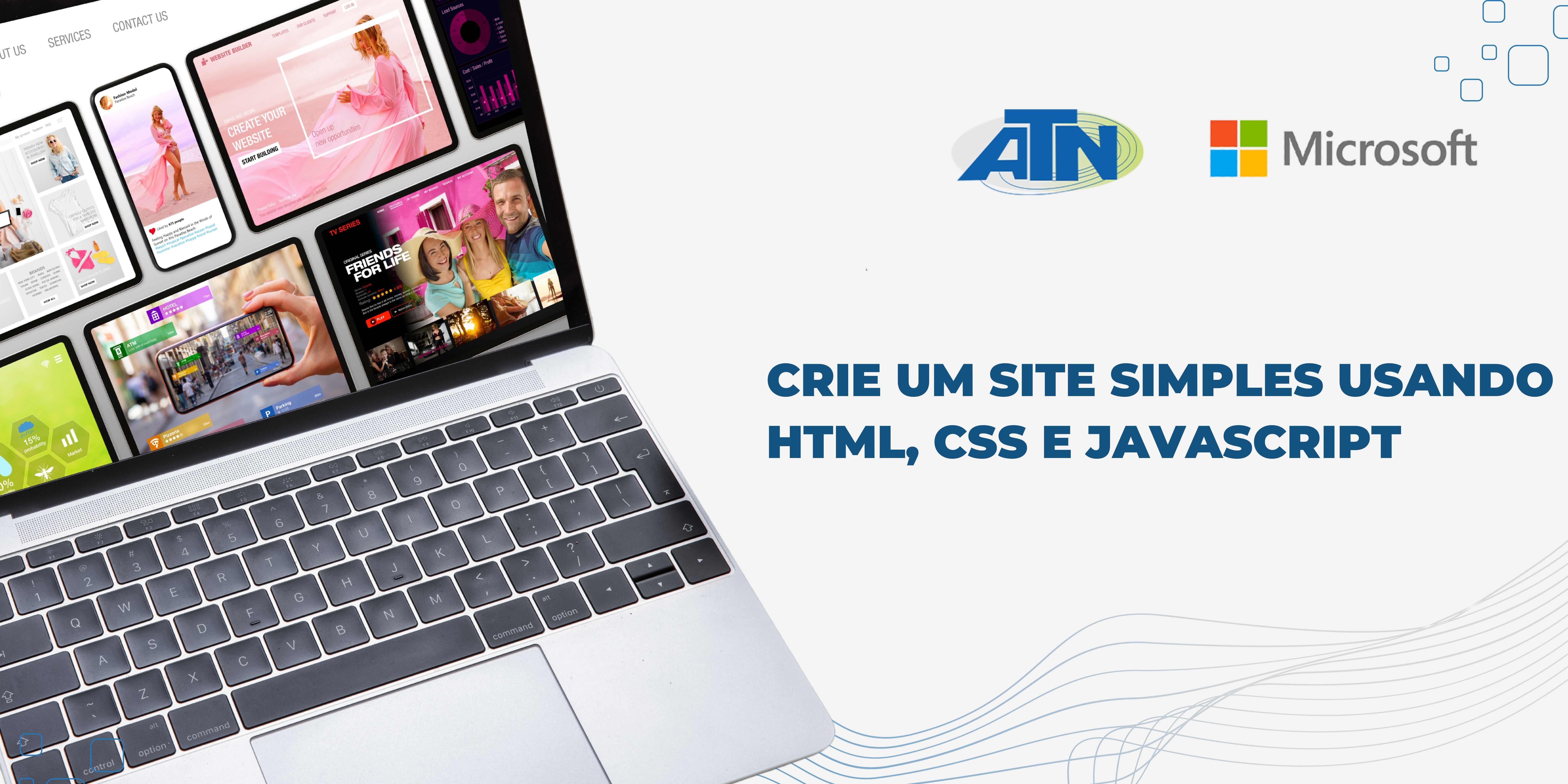 Course Image Crie um site simples usando HTML, CSS e JavaScript